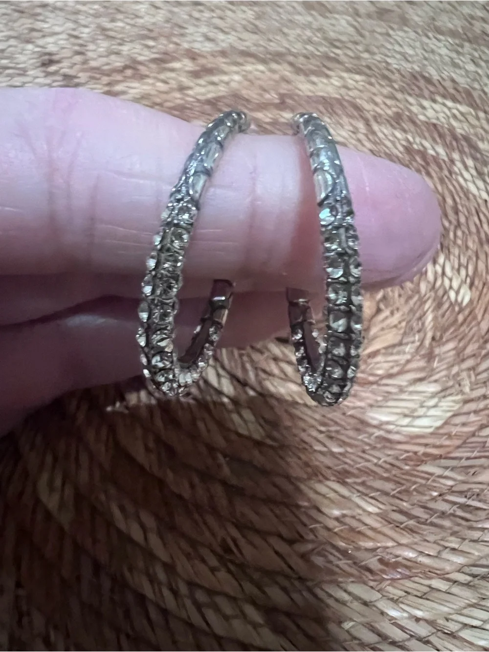 Brighton Crystal-Embellished Silver Hoop Earrings - Women's Jewelry - Picture 3 of 4